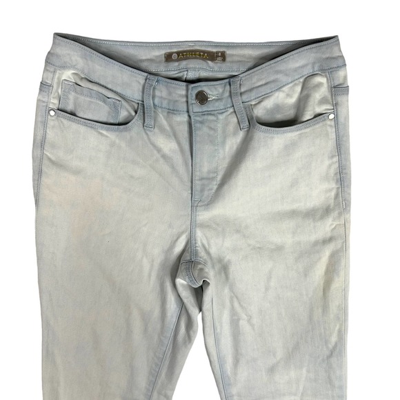 Athleta Womens Size 8 Sculptek Skinny Crop Denim Jeans Light Glacier Wash - Picture 2 of 12